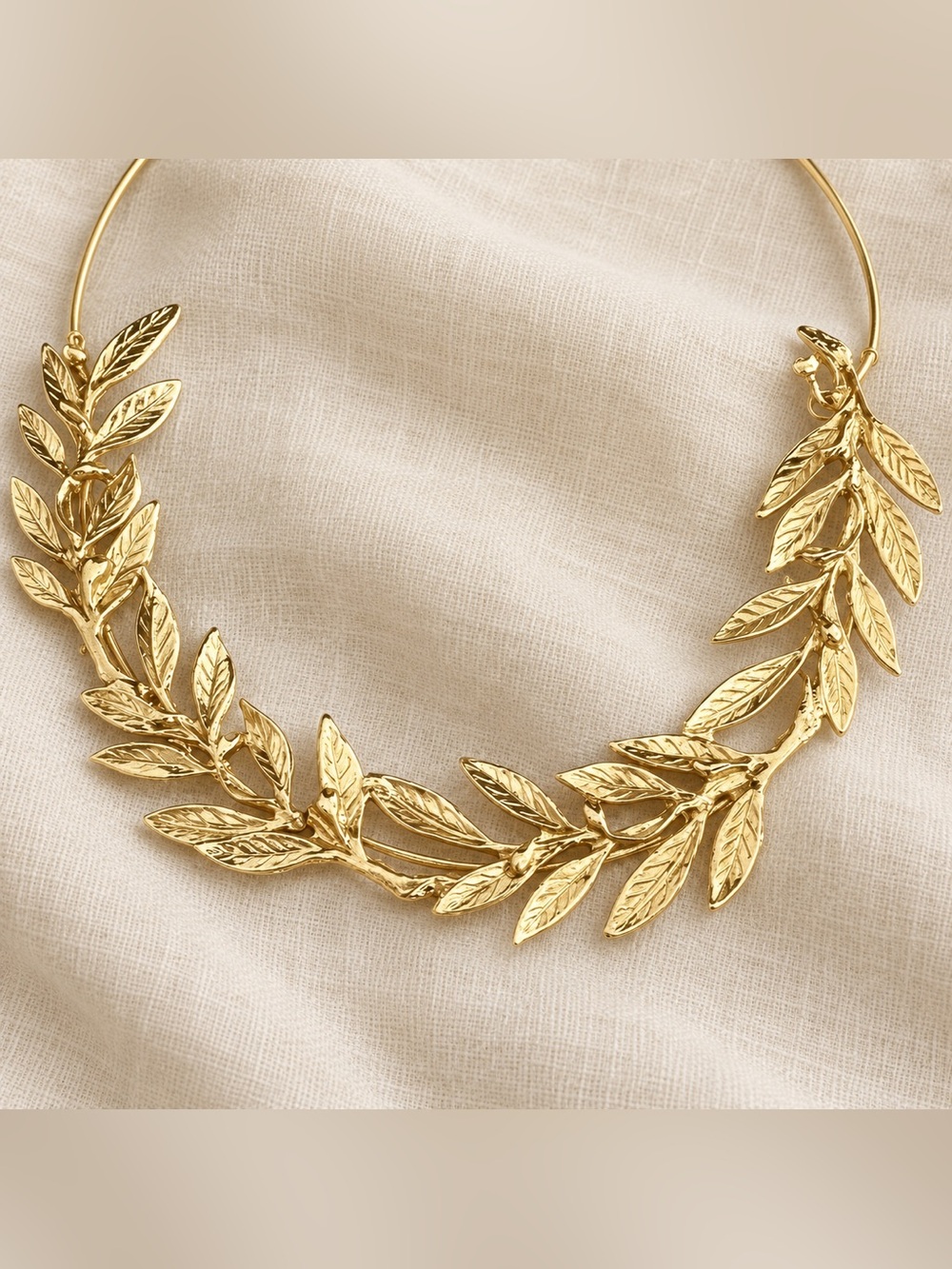 Bubu Gold plated Laurel Leaf Collar Necklace - Women Jewelry New